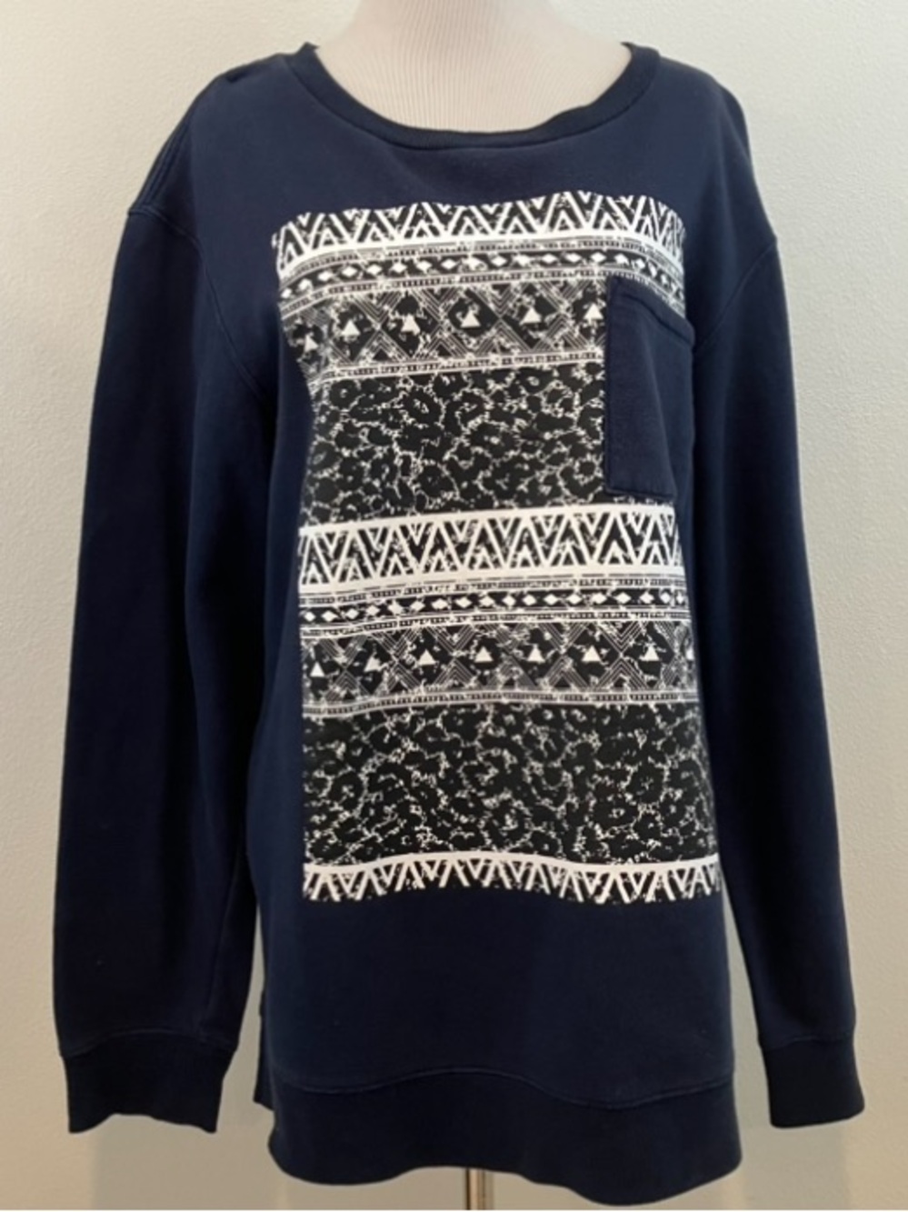 On The Byas | Navy Graphic Sweat Shirt w/ Pocket